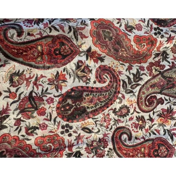 Chico’s Paisley Floral Print Sheer Scarf 100% Rayon Boho Festival Rectangle READ - Picture 6 of 13